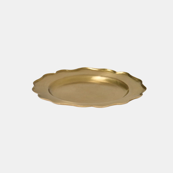 Scalloped Round Brass Tray - Collyer's Mansion