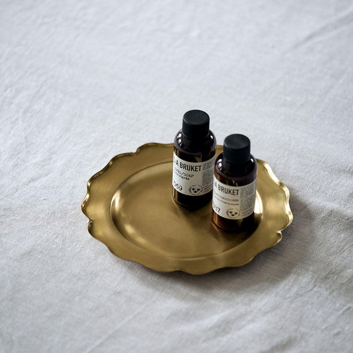 Scalloped Round Brass Tray - Collyer's Mansion