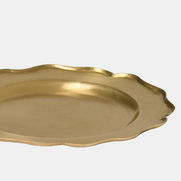 Scalloped Round Brass Tray - Collyer's Mansion