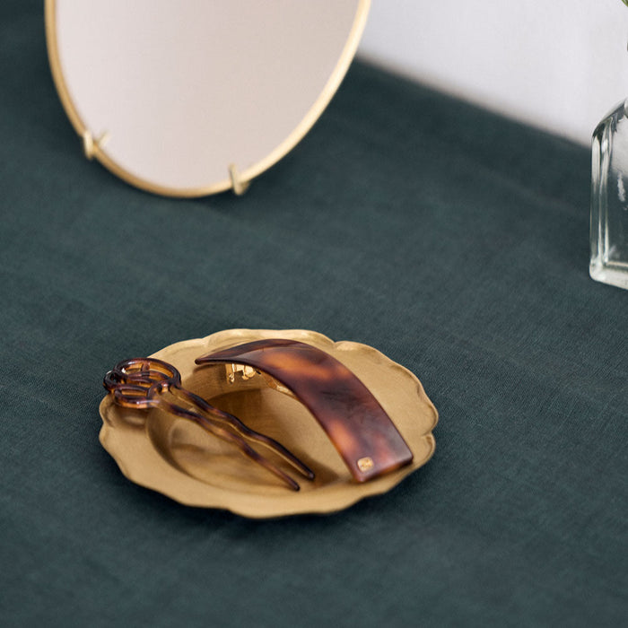 Scalloped Round Brass Tray - Collyer's Mansion