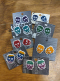 Skull Cross Stitch Post EARRINGS