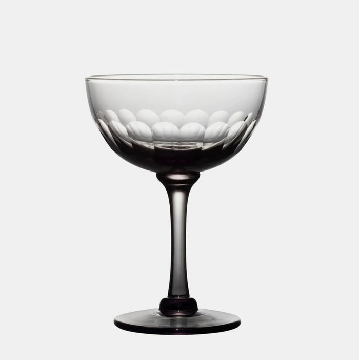Smoke Crystal Champagne Saucers with Lens
