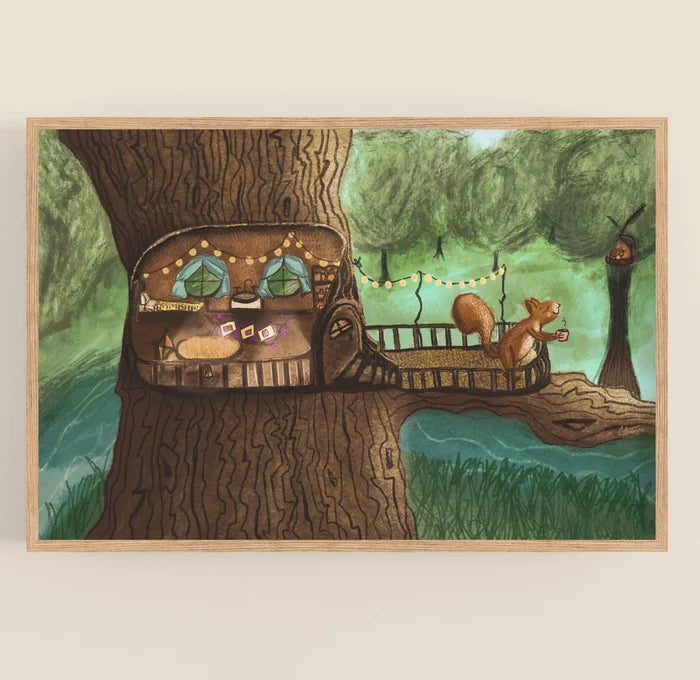 Squirrel Treehouse PRINT