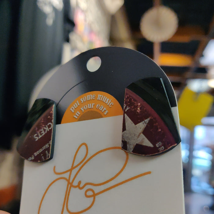 SS030 The Crickets Vinyl Record Stud EARRINGS