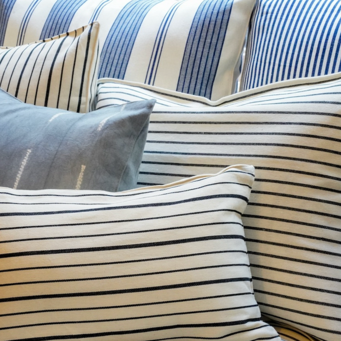 Tick Mark Stripe Square Pillow