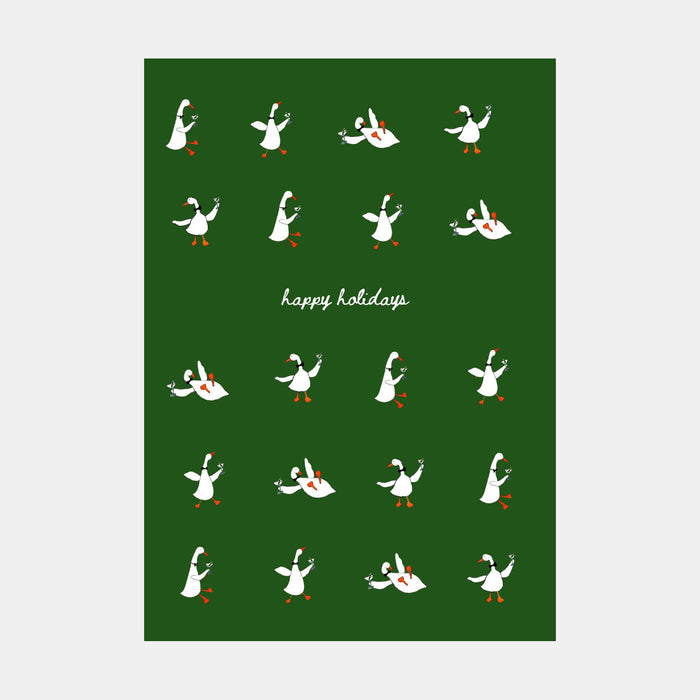 Tipsy Holiday Goose Christmas Card