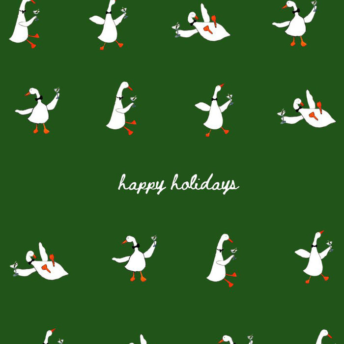 Tipsy Holiday Goose Christmas Card