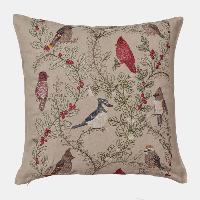 Winter Birds Square Pillow