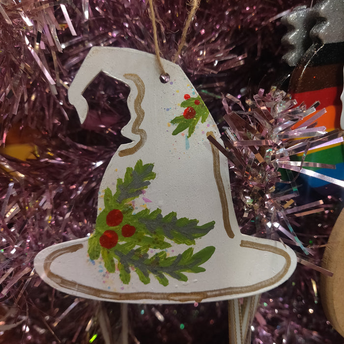 Witch Hat Hand-painted ORNAMENT by Skullduggery Studio
