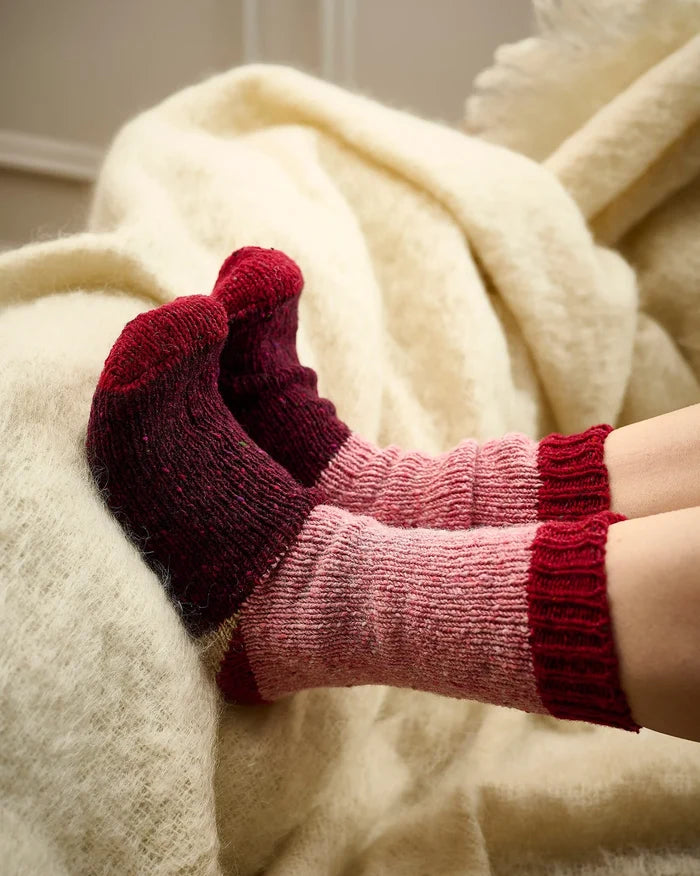 Women's Pink Donegal Wool Socks
