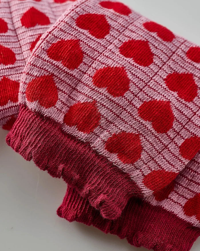 Women's Pink Heart Cotton Socks