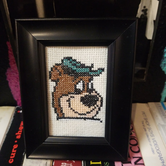 Yogi Framed Cross-Stitch